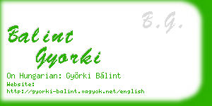 balint gyorki business card